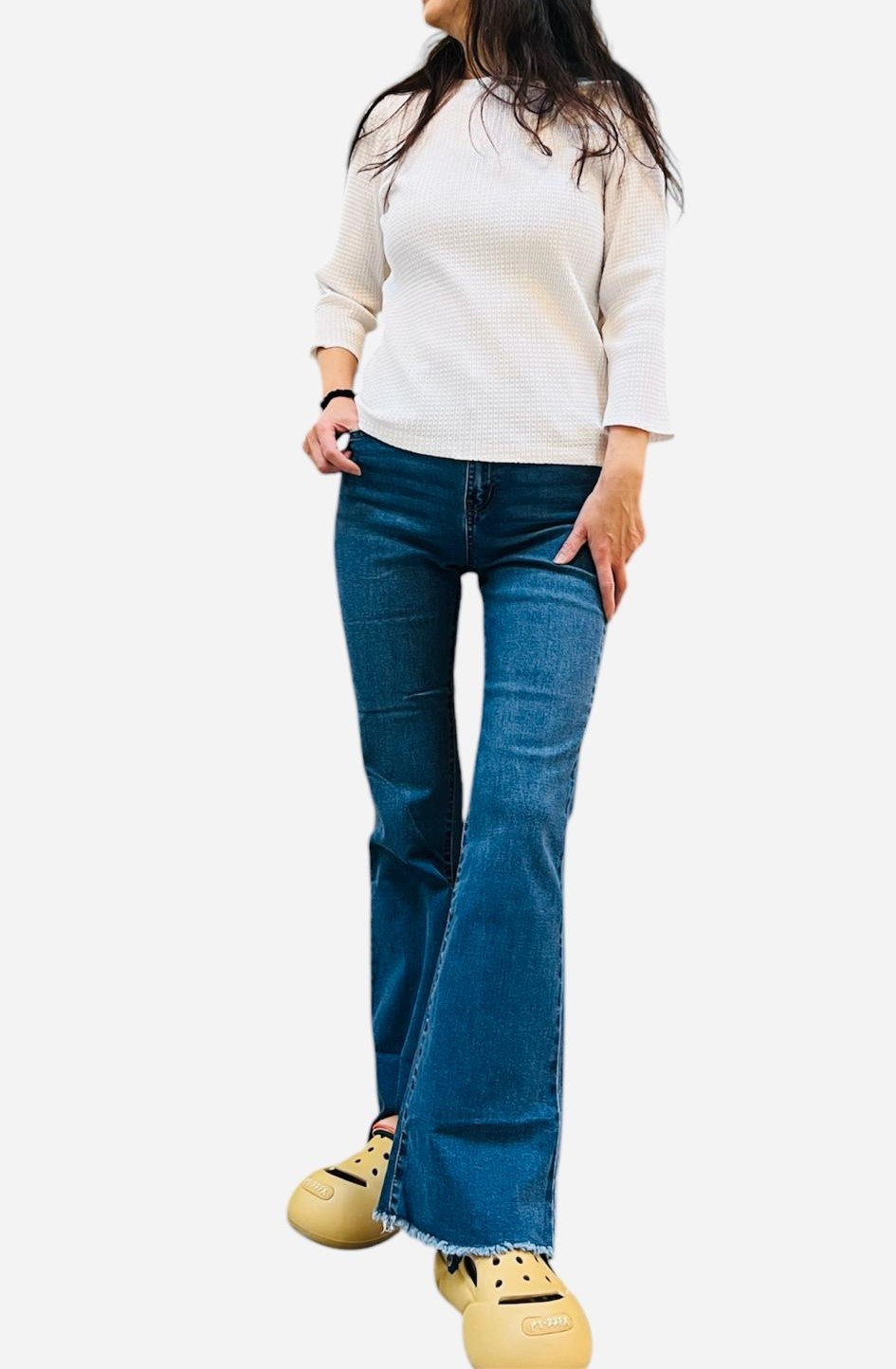 Girls/Ladies Bootcut Long Pant-Stretch Denim Jeans.